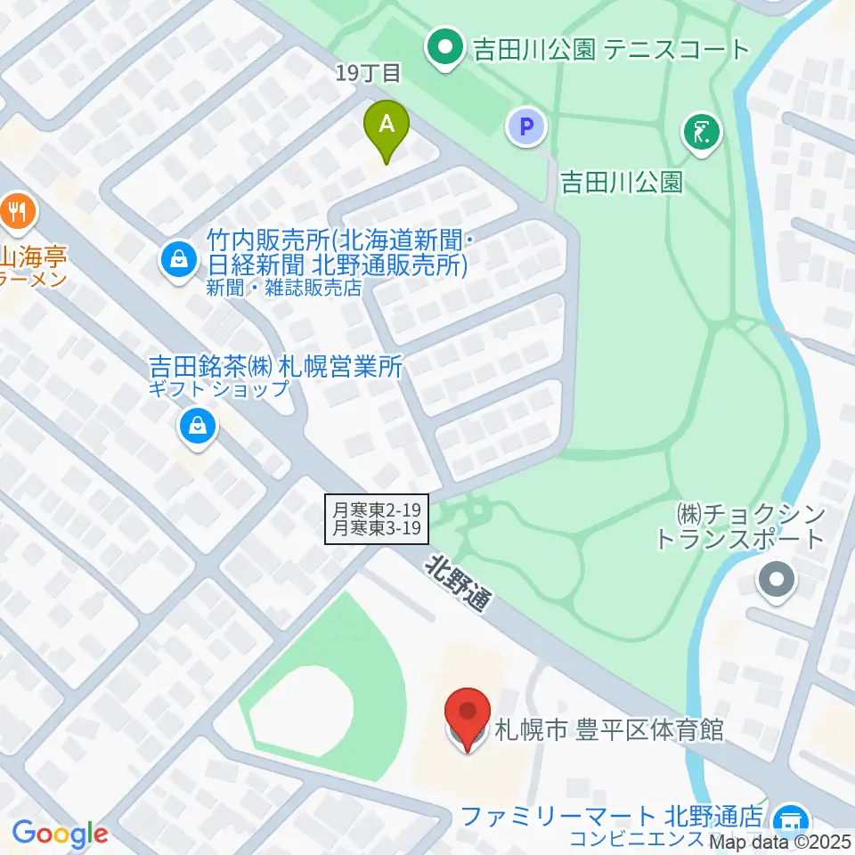 札幌市豊平区体育館周辺のホテル一覧地図