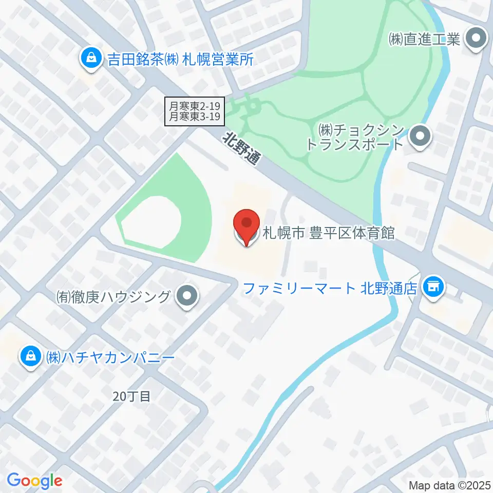札幌市豊平区体育館周辺のホテル一覧地図