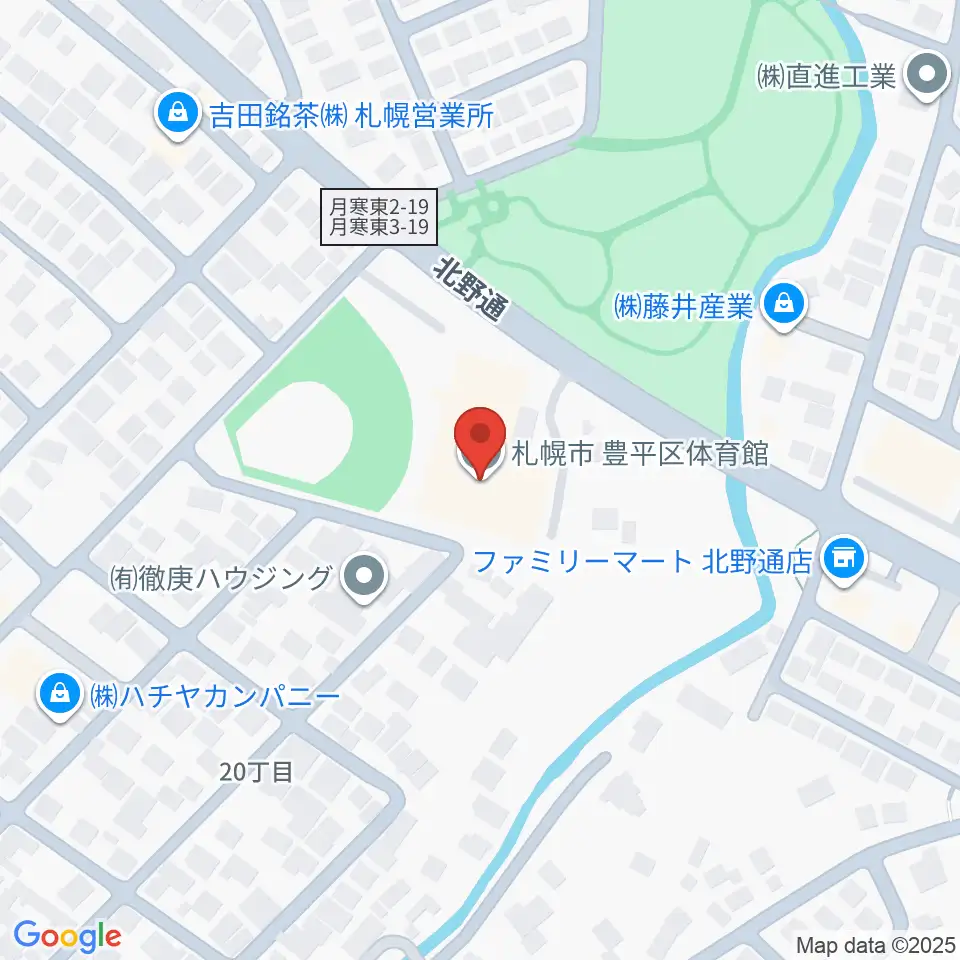 札幌市豊平区体育館周辺のホテル一覧地図