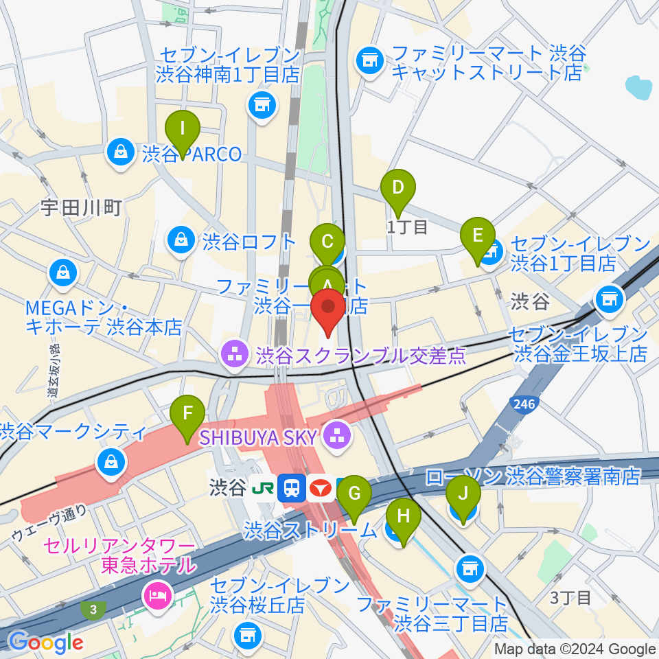 Bunkamuraル・シネマ渋谷宮下周辺のホテル一覧地図