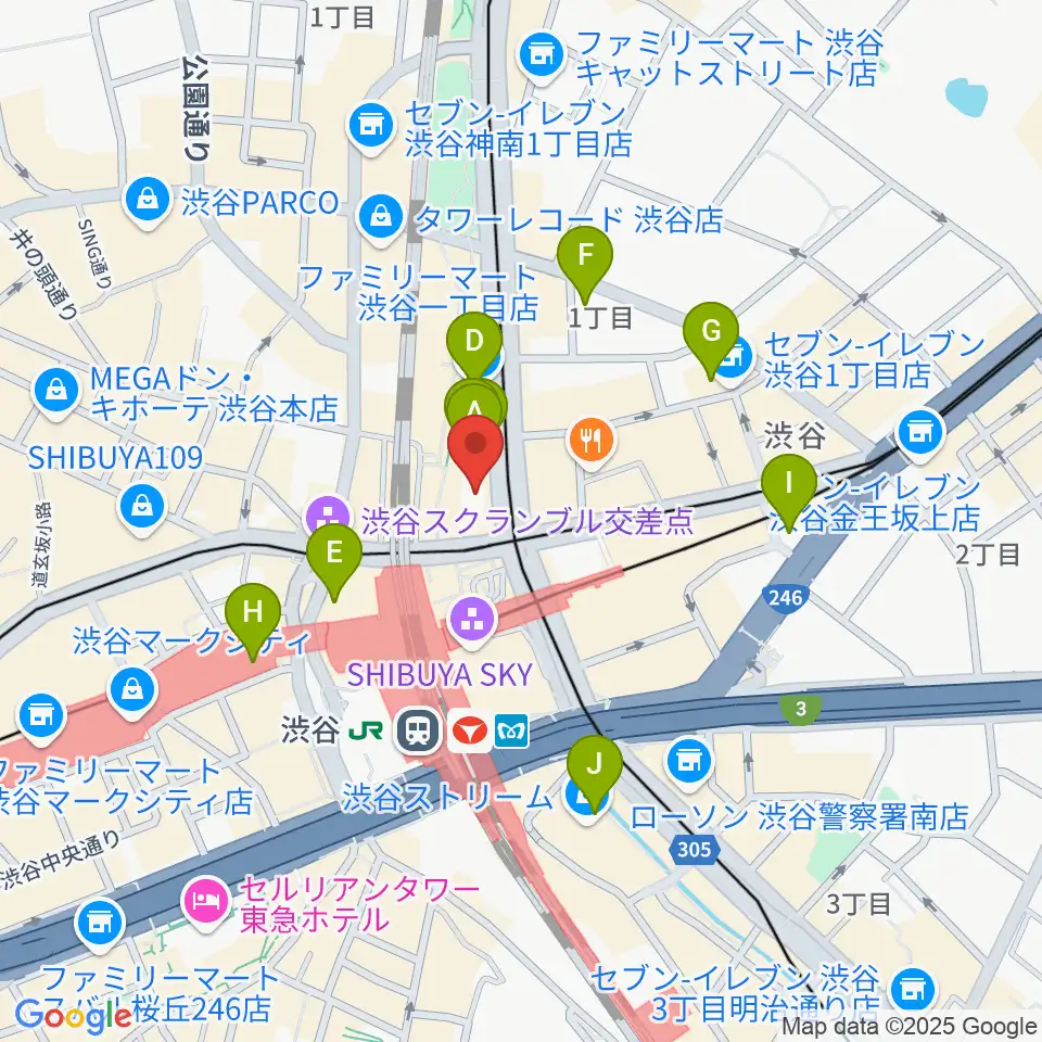 Bunkamuraル・シネマ渋谷宮下周辺のホテル一覧地図