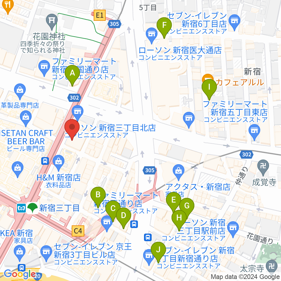 キノシネマ新宿周辺のホテル一覧地図