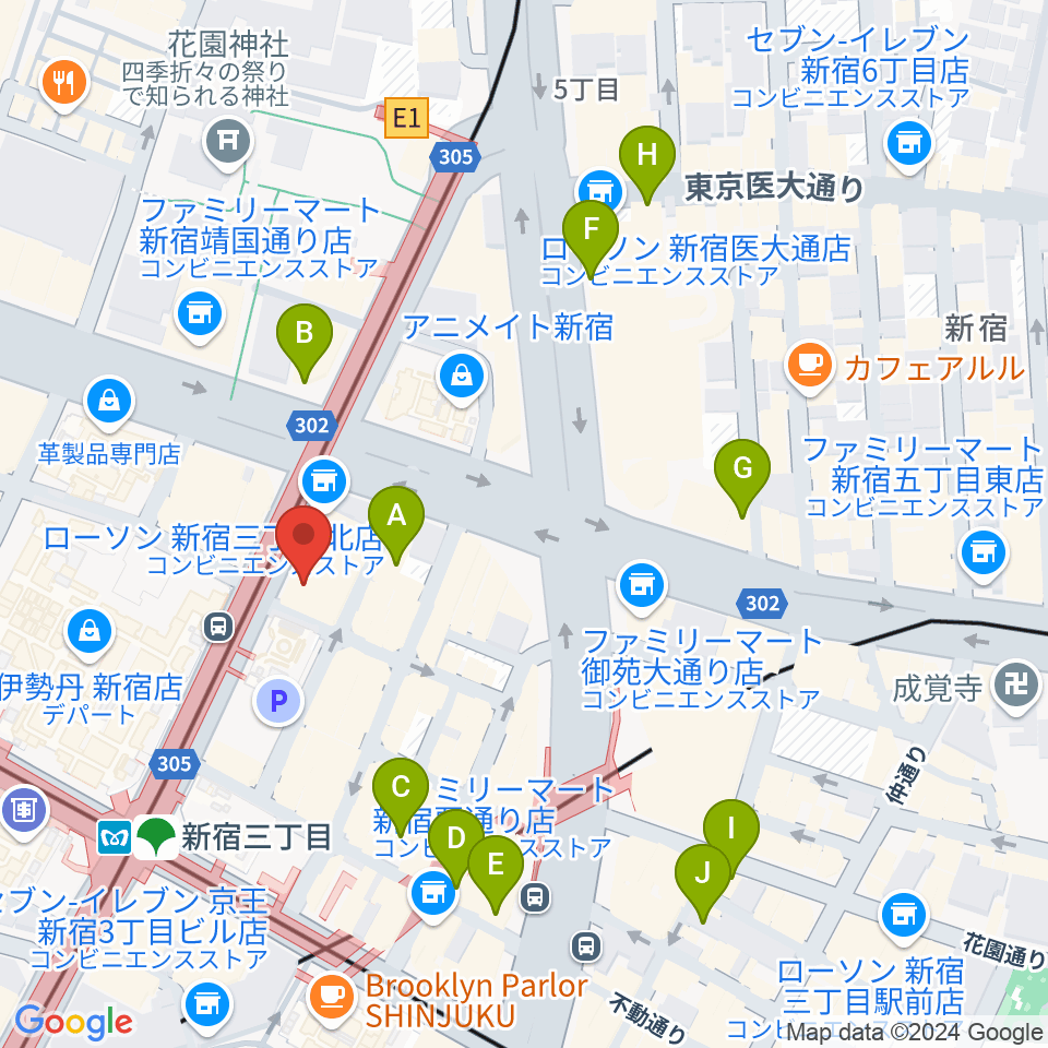 キノシネマ新宿周辺のホテル一覧地図