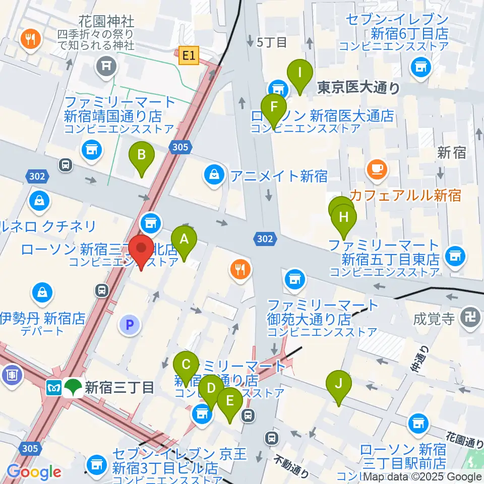 キノシネマ新宿周辺のホテル一覧地図
