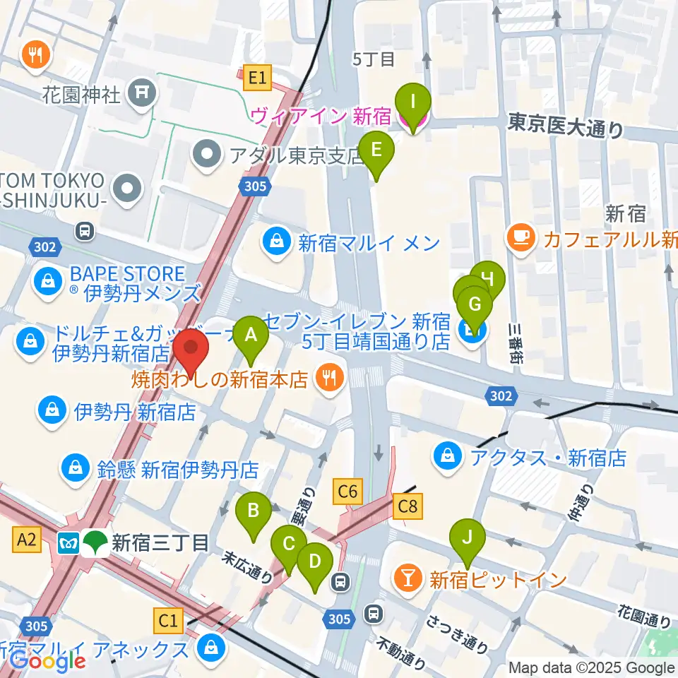 キノシネマ新宿周辺のホテル一覧地図