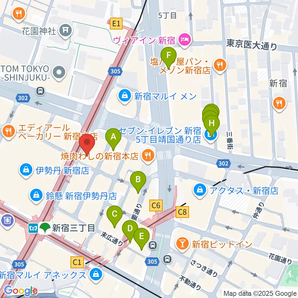 キノシネマ新宿周辺のホテル一覧地図