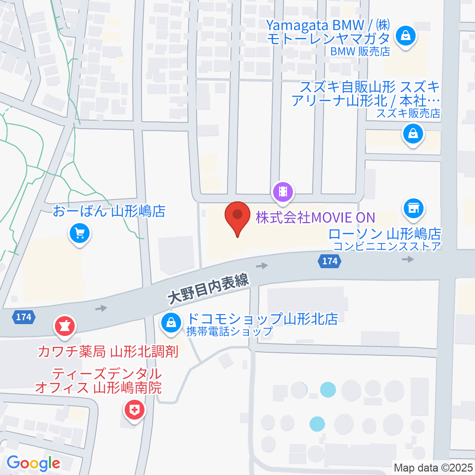 MOVIE ON やまがた周辺のホテル一覧地図