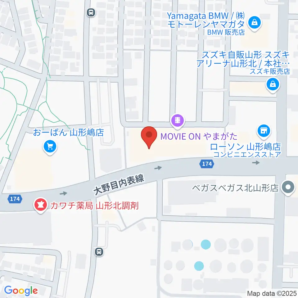 MOVIE ON やまがた周辺のホテル一覧地図