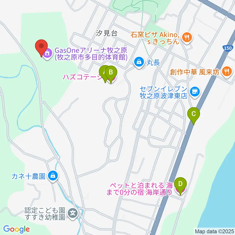 GasOneアリーナ牧之原周辺のホテル一覧地図