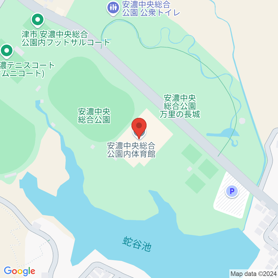 津市安濃中央総合公園内体育館周辺のホテル一覧地図