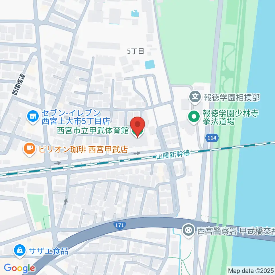 西宮市甲武体育館周辺のホテル一覧地図