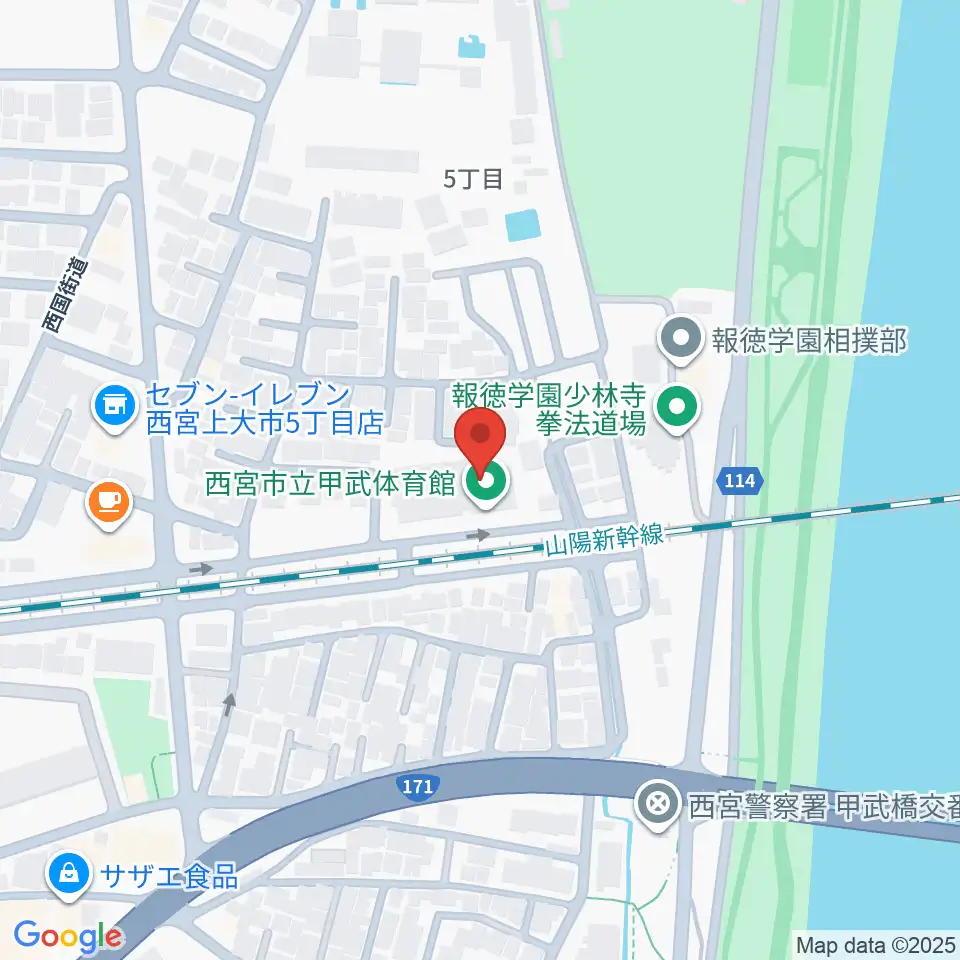 西宮市甲武体育館周辺のホテル一覧地図