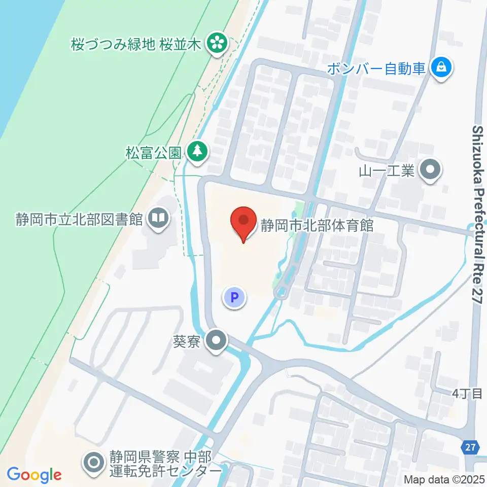 静岡市北部体育館周辺のホテル一覧地図
