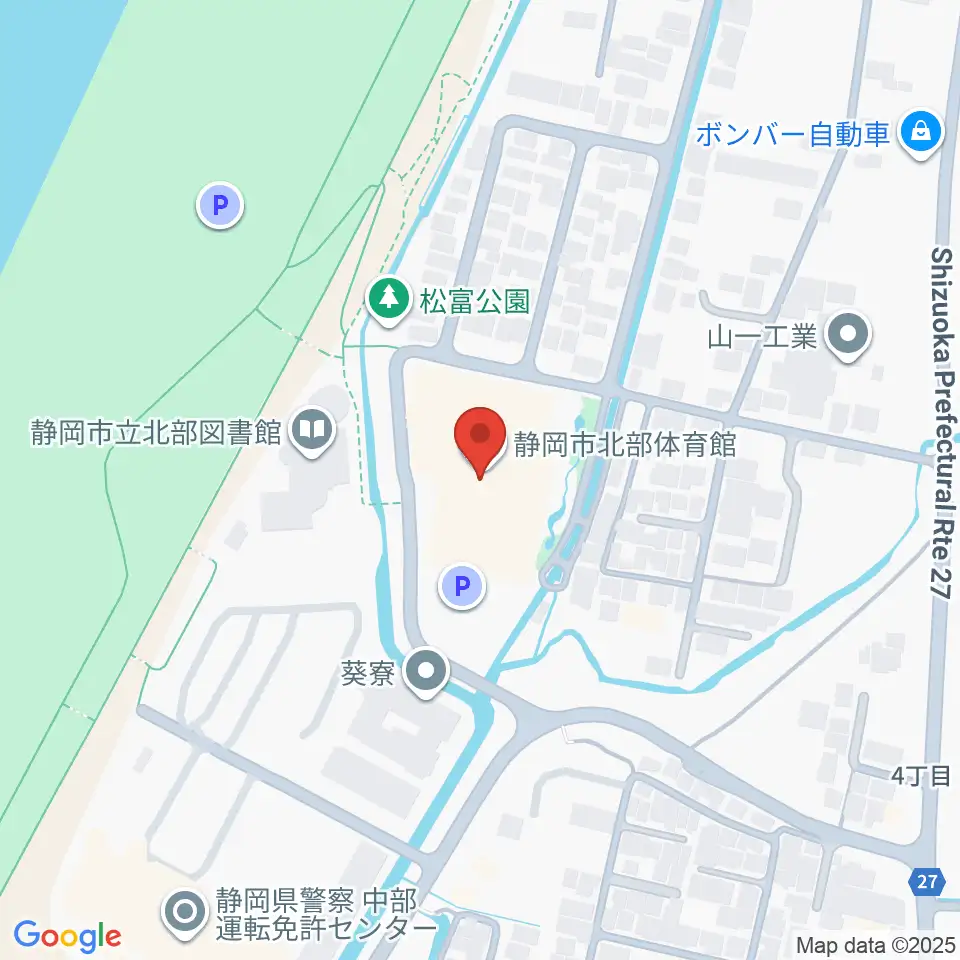 静岡市北部体育館周辺のホテル一覧地図