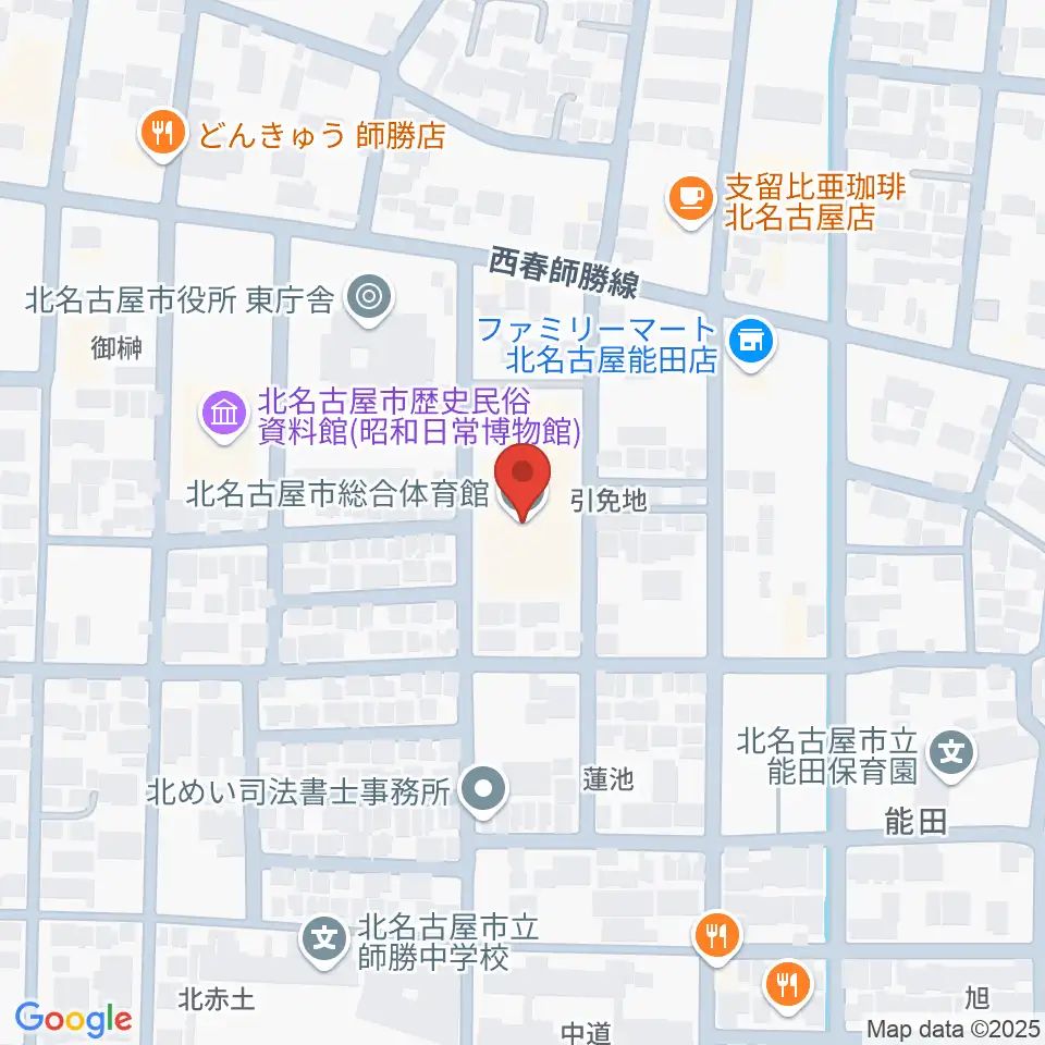 北名古屋市総合体育館周辺のホテル一覧地図