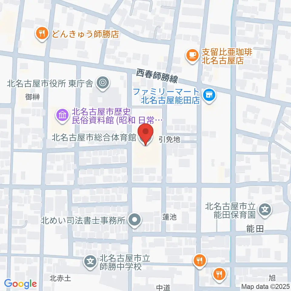 北名古屋市総合体育館周辺のホテル一覧地図