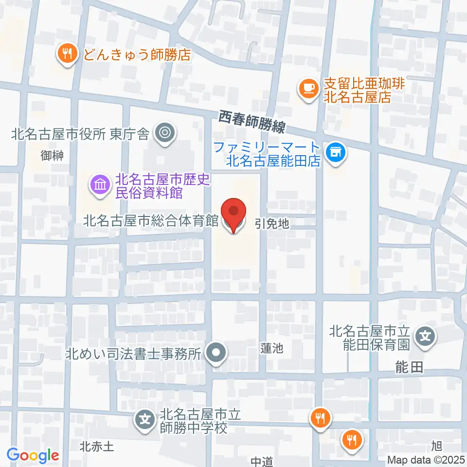 北名古屋市総合体育館周辺のホテル一覧地図