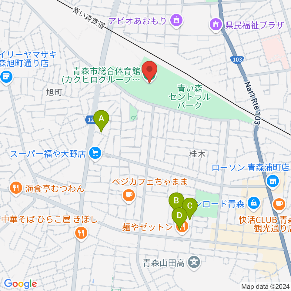 カクヒログループスーパーアリーナ周辺のホテル一覧地図