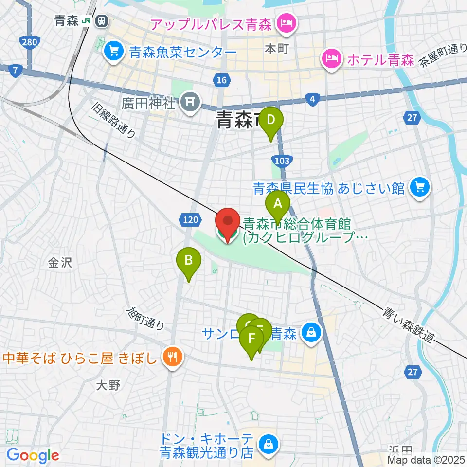 カクヒログループスーパーアリーナ周辺のホテル一覧地図