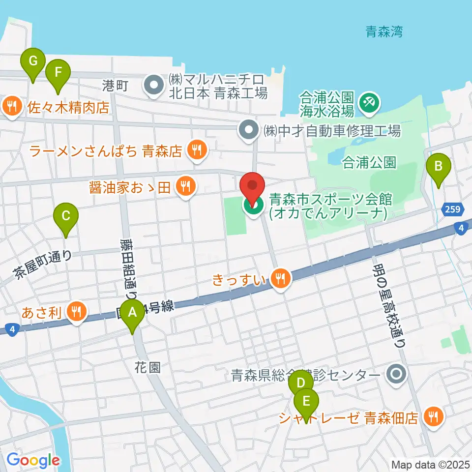 オカでんアリーナ周辺のホテル一覧地図