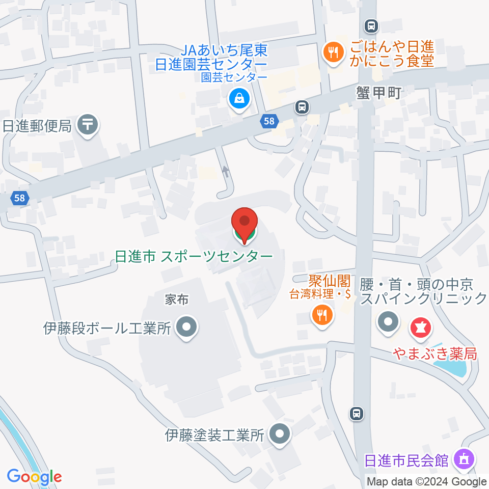 日進市スポーツセンター周辺のホテル一覧地図