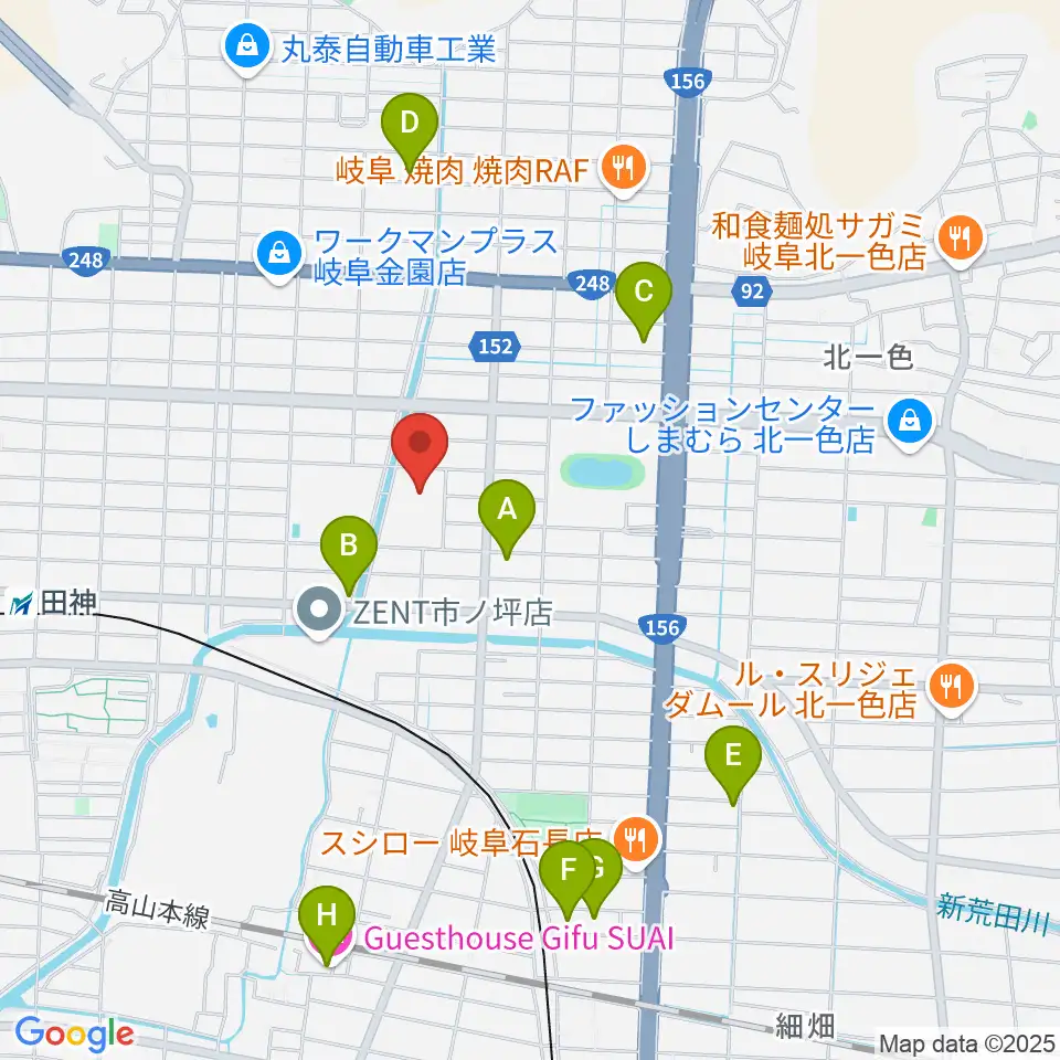 岐阜市民総合体育館周辺のホテル一覧地図