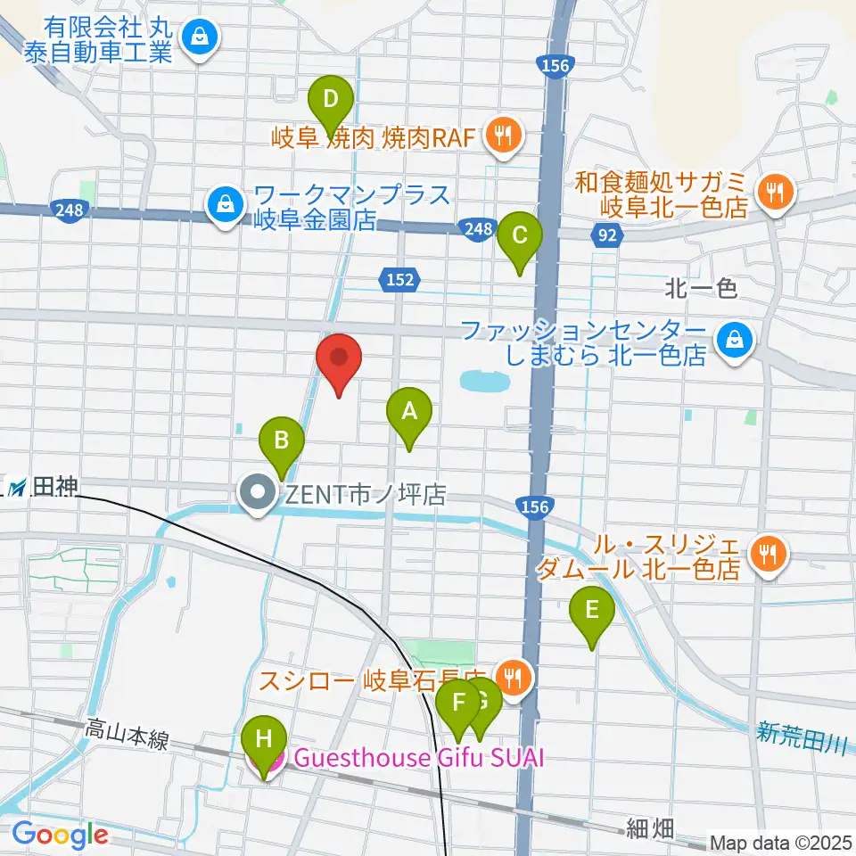岐阜市民総合体育館周辺のホテル一覧地図