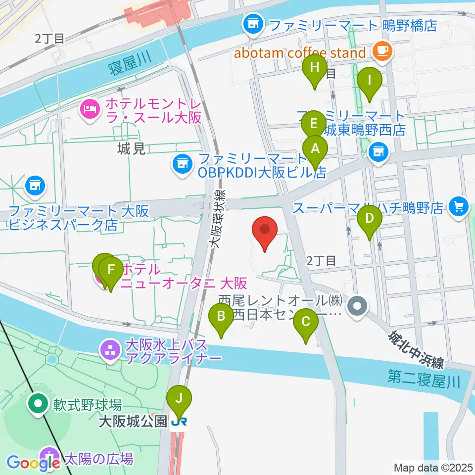 大阪市立城東スポーツセンター周辺のホテル一覧地図
