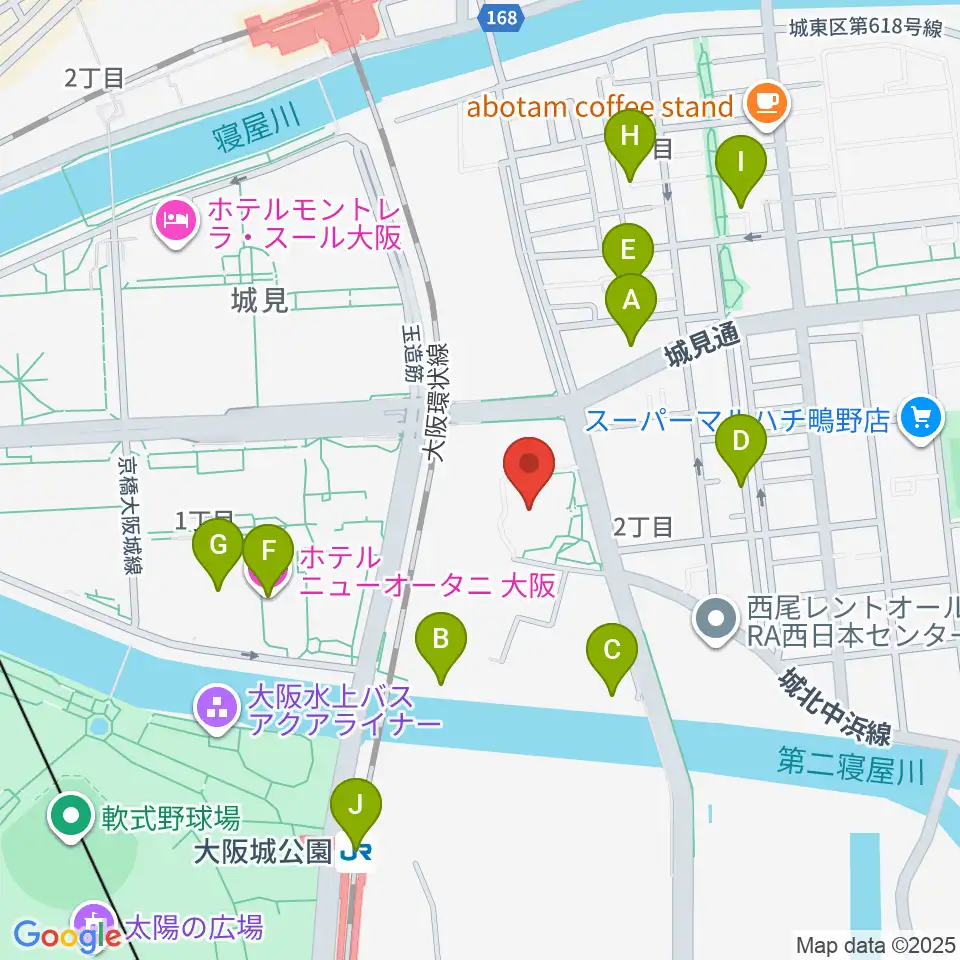 大阪市立城東スポーツセンター周辺のホテル一覧地図