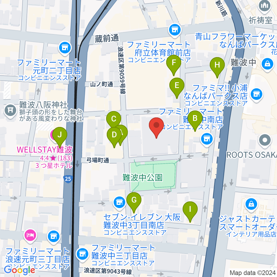 大阪市立浪速スポーツセンター周辺のホテル一覧地図