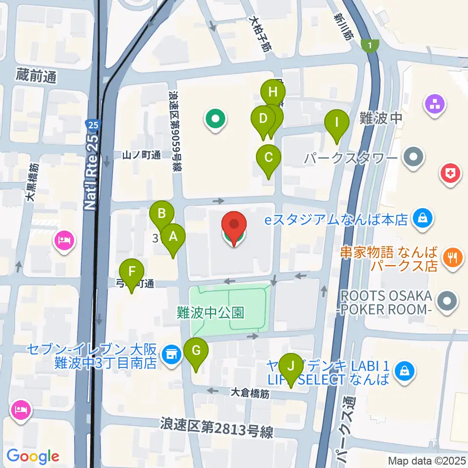 大阪市立浪速スポーツセンター周辺のホテル一覧地図