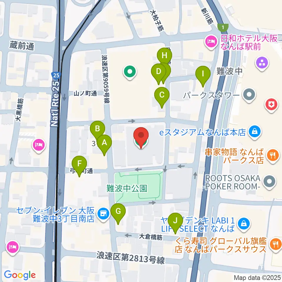 大阪市立浪速スポーツセンター周辺のホテル一覧地図