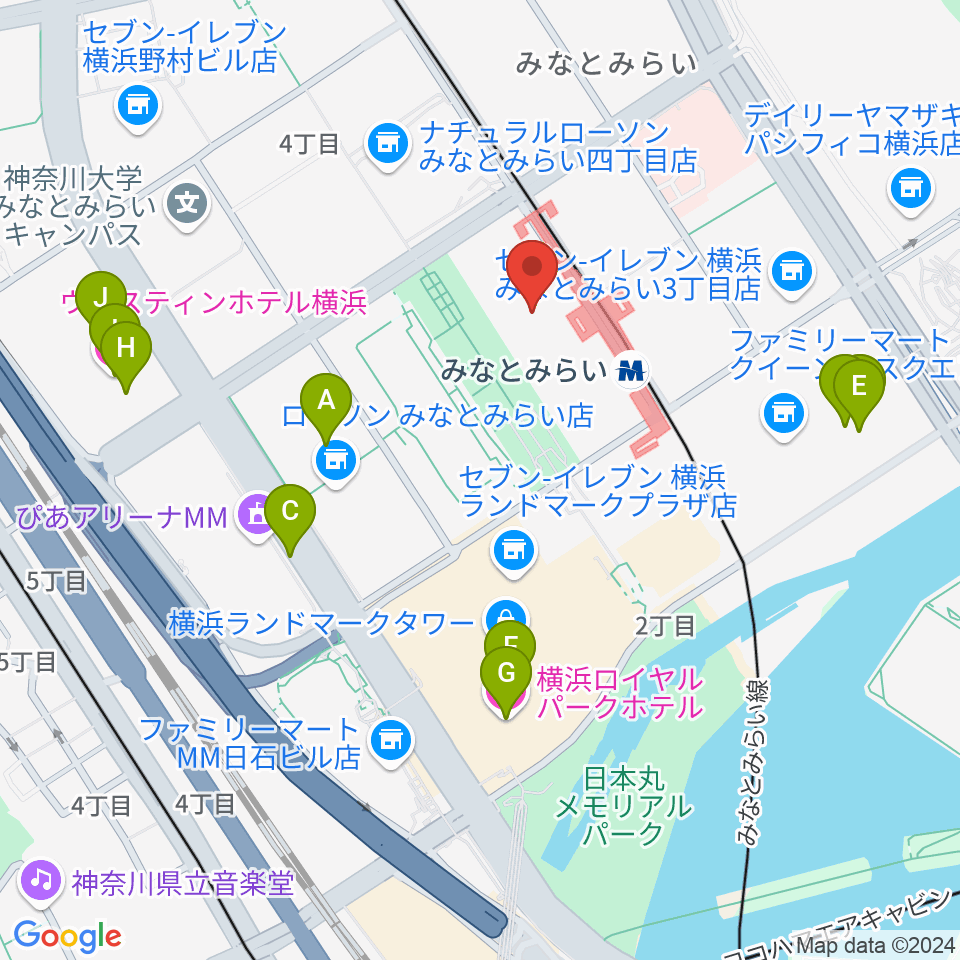 ローソン・ユナイテッドシネマ STYLE-S みなとみらい周辺のホテル一覧地図