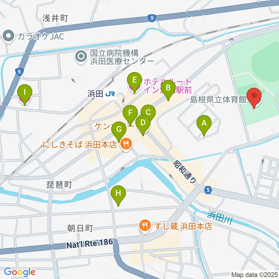 島根県立石見武道館周辺のホテル一覧地図
