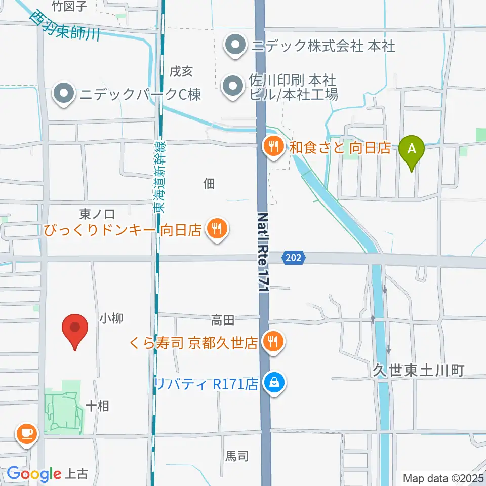向日市民体育館周辺のホテル一覧地図