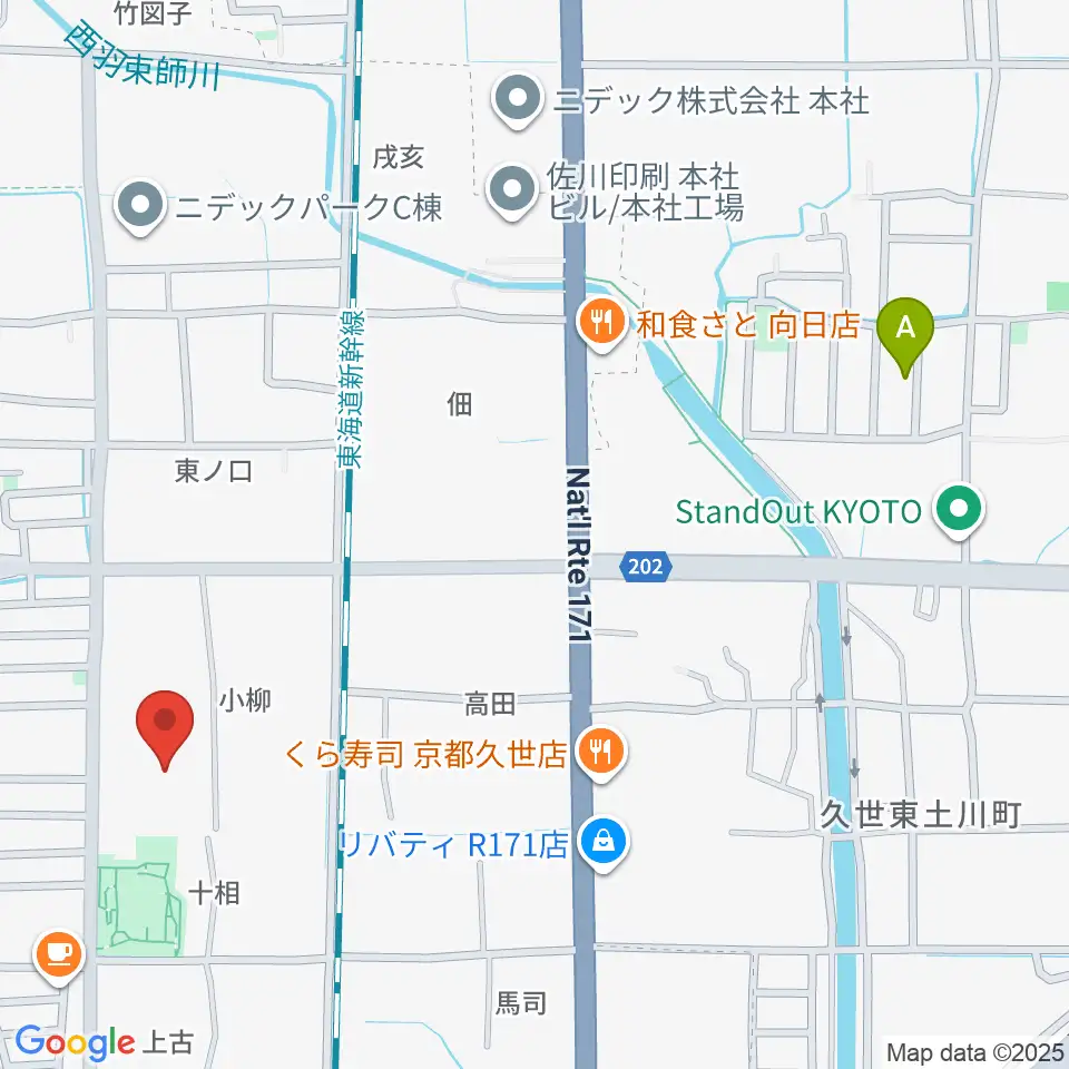 向日市民体育館周辺のホテル一覧地図
