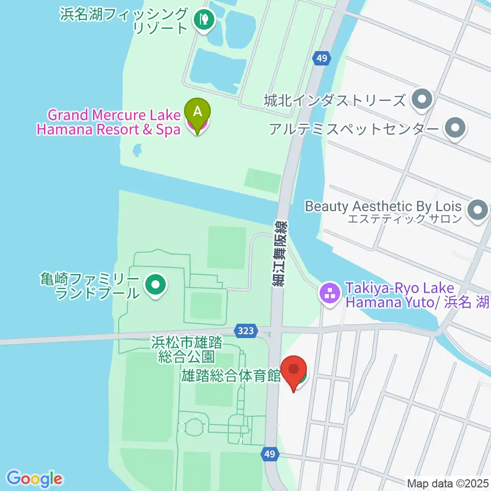 雄踏総合体育館周辺のホテル一覧地図
