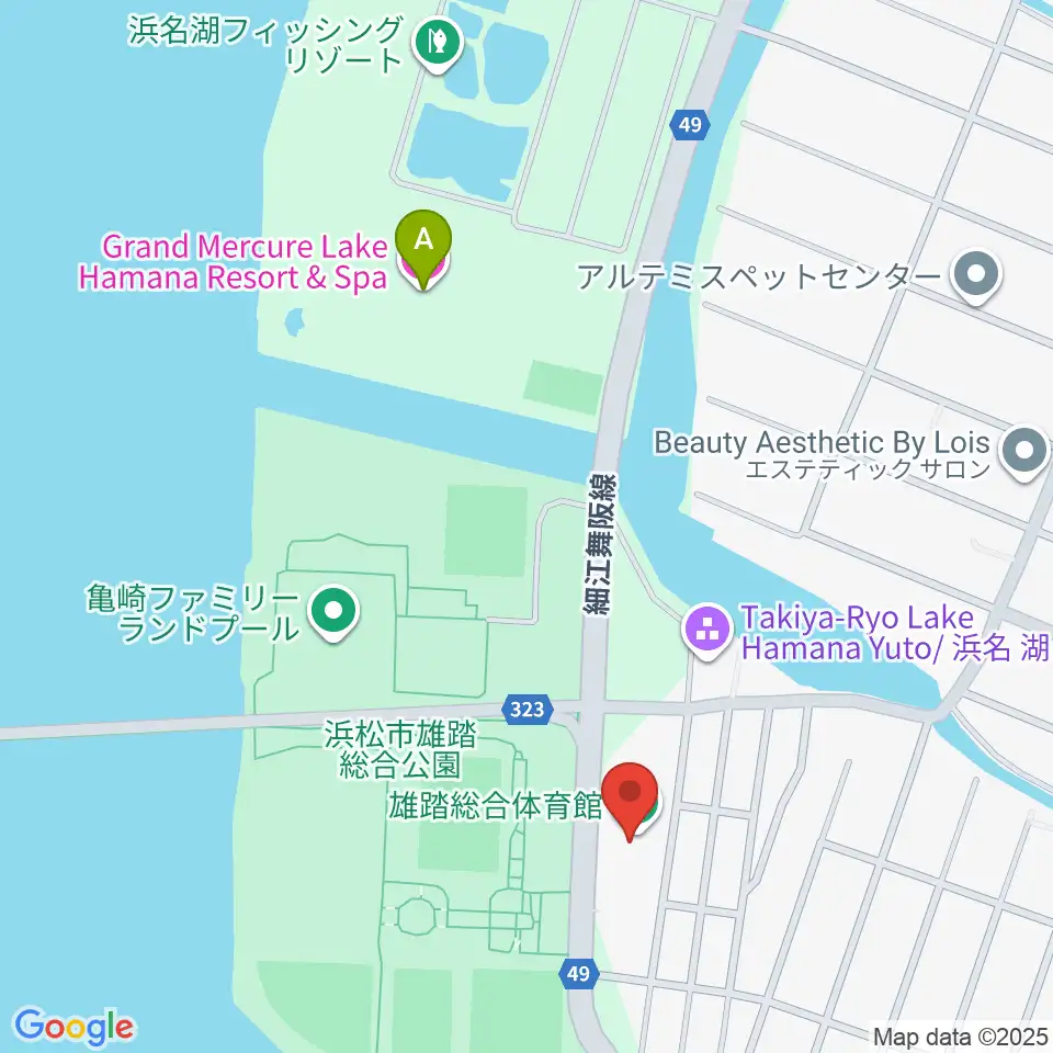 雄踏総合体育館周辺のホテル一覧地図
