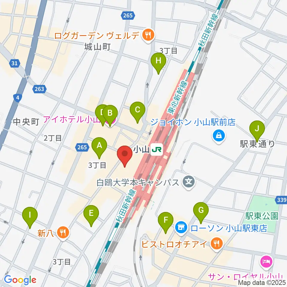 小山シネマロブレ周辺のホテル一覧地図