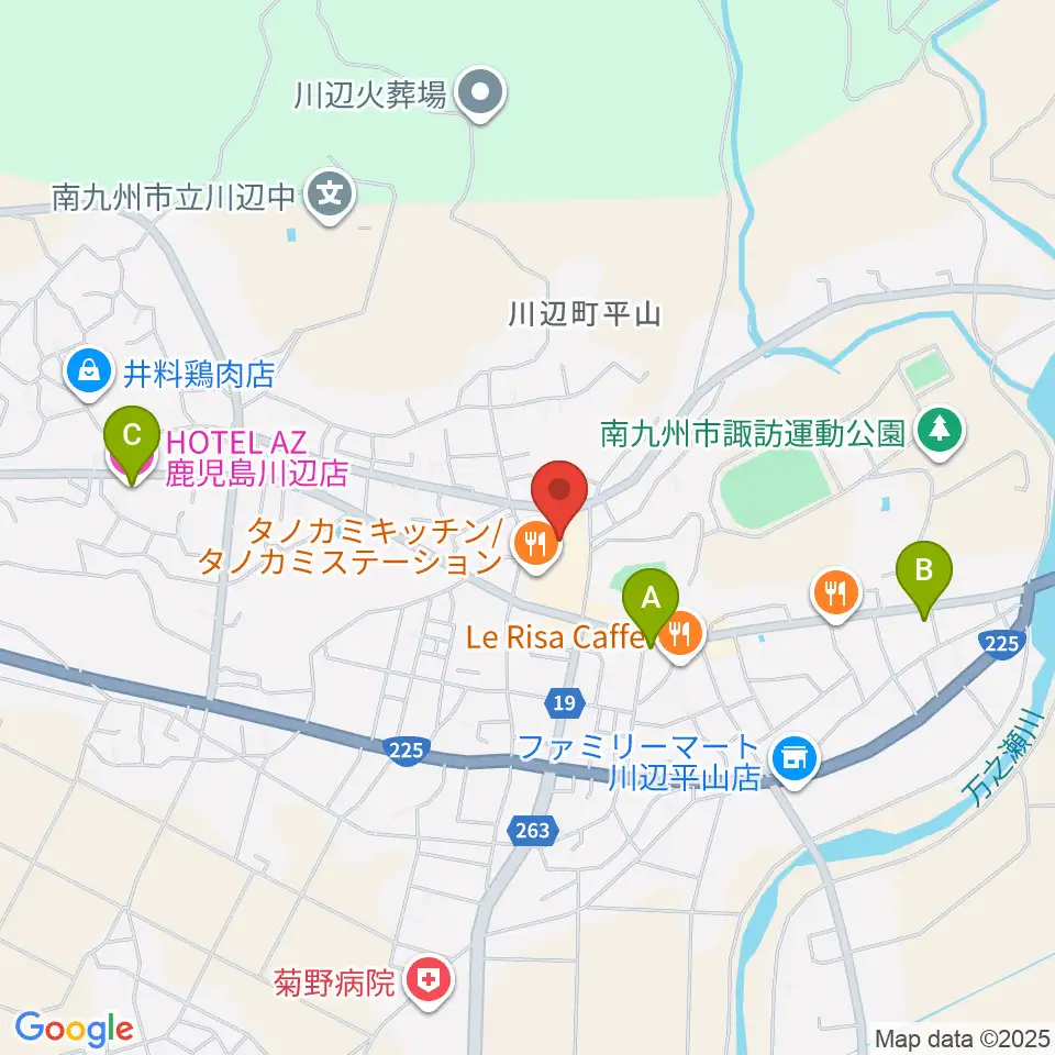 marukawaホール 川辺文化会館周辺のホテル一覧地図
