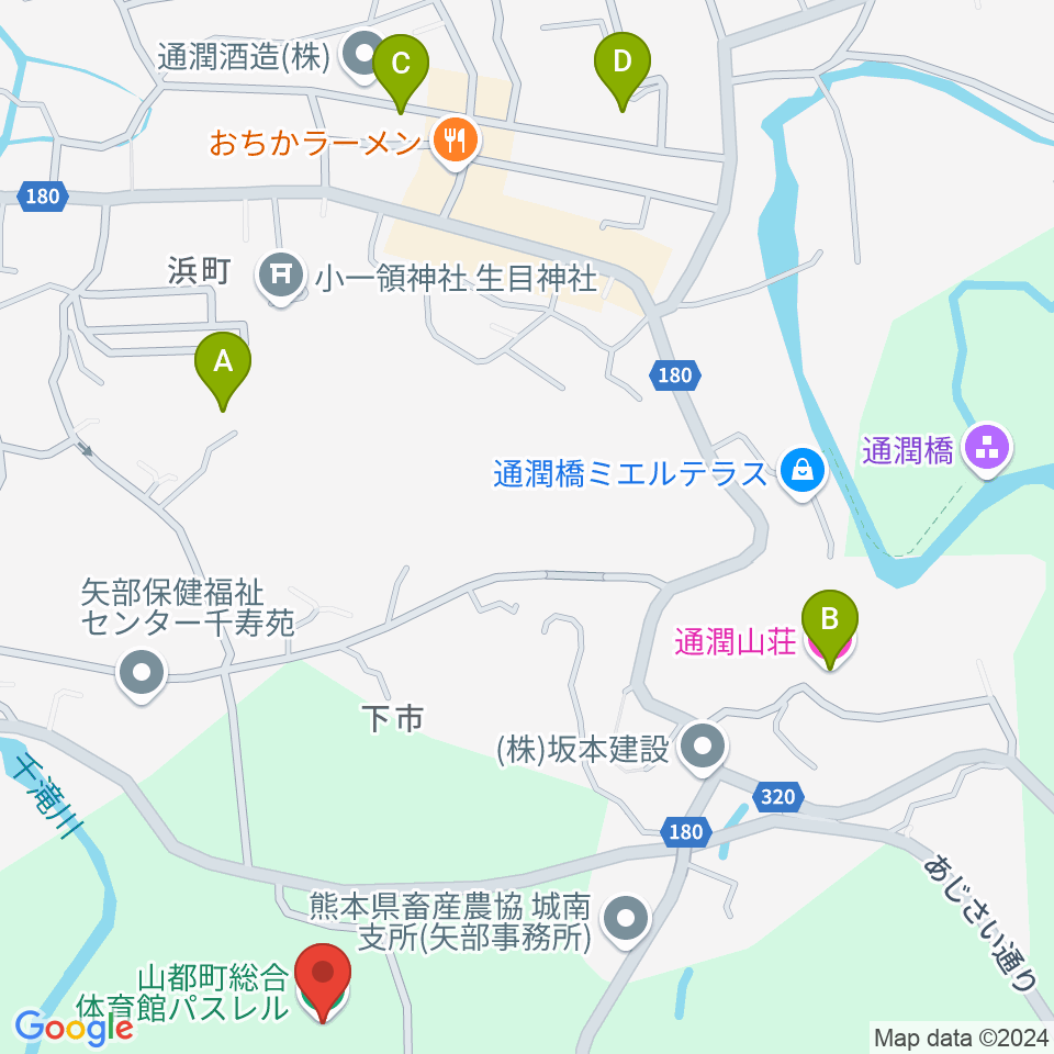 山都町総合体育館パスレル周辺のホテル一覧地図