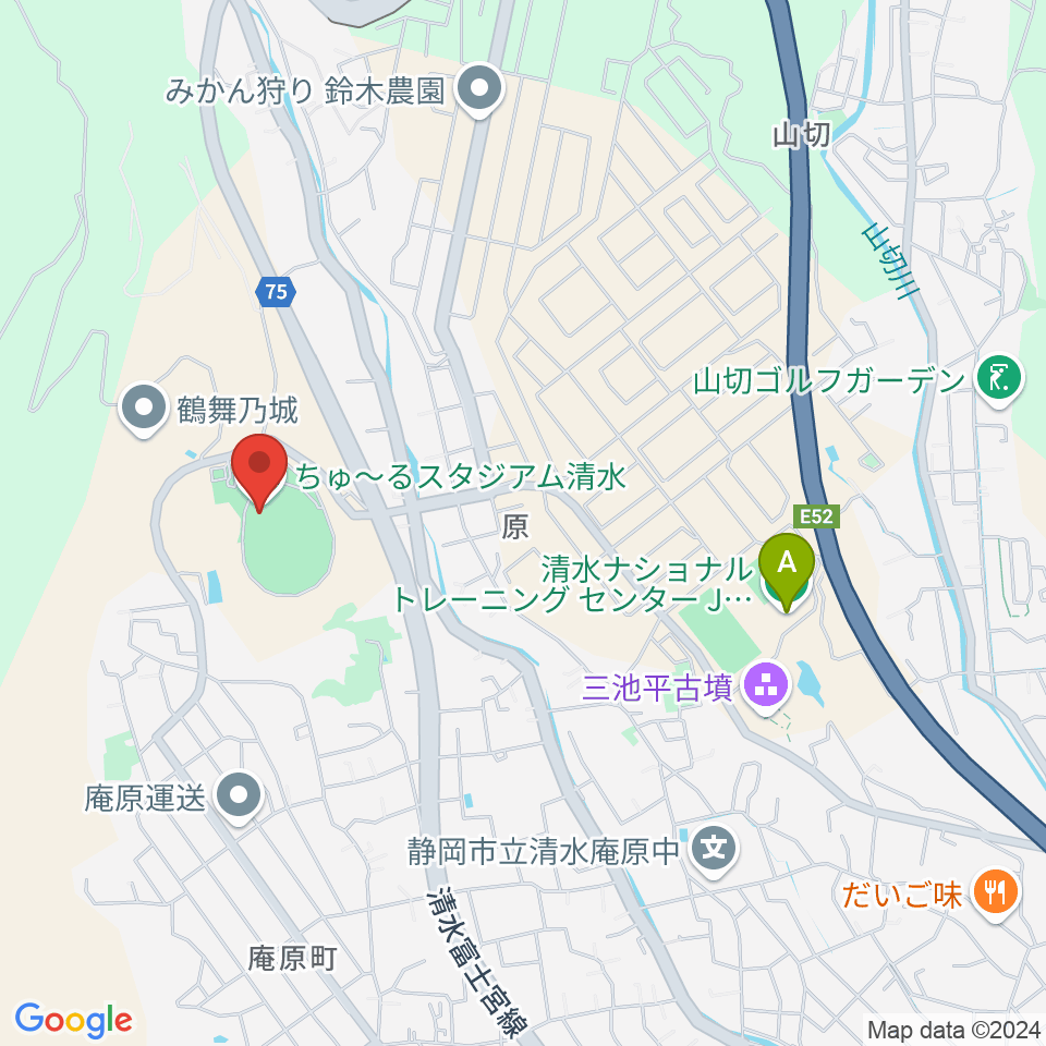 ちゅ〜るスタジアム清水周辺のホテル一覧地図