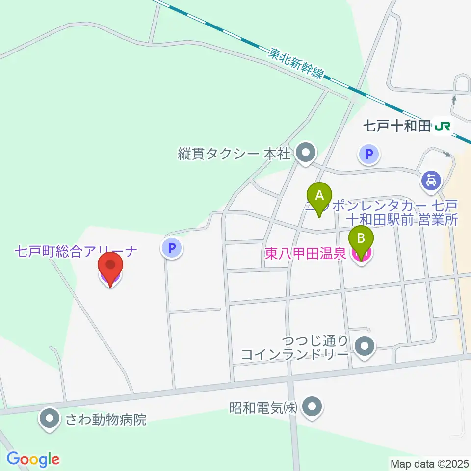 七戸町総合アリーナ周辺のホテル一覧地図