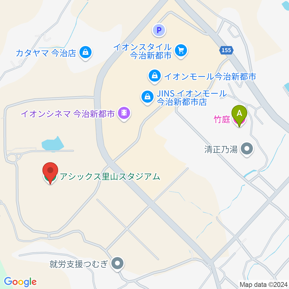 アシックス里山スタジアム周辺のホテル一覧地図