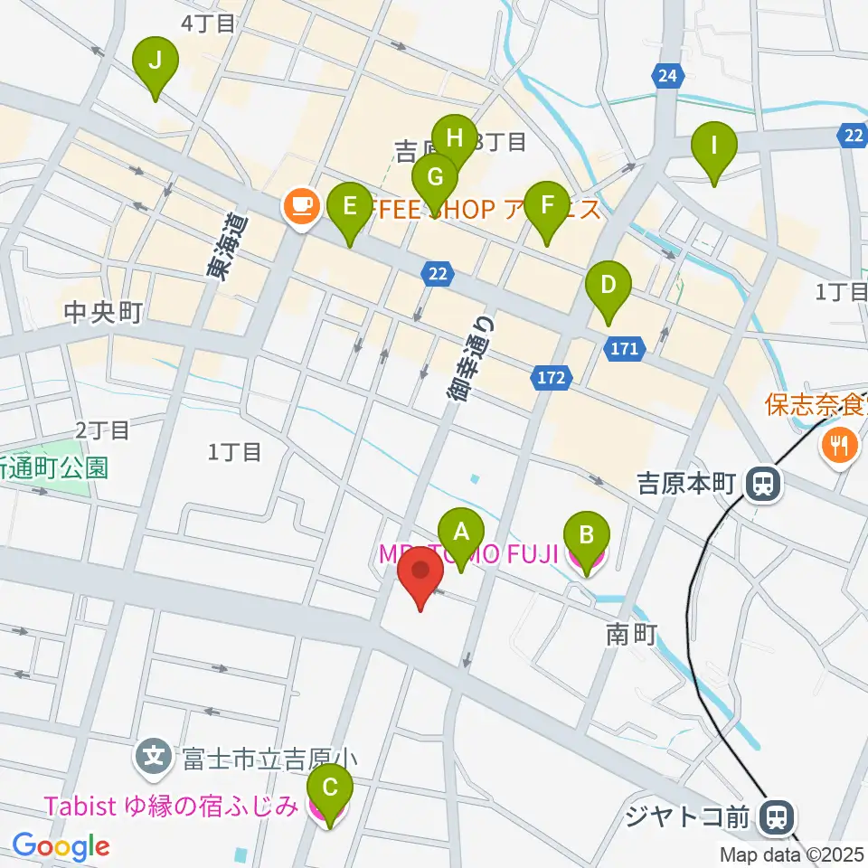 富士市立富士体育館周辺のホテル一覧地図