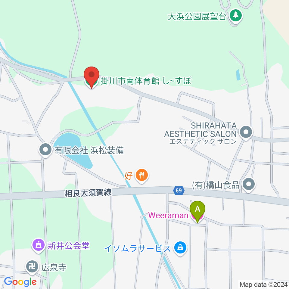 掛川市南体育館し～すぽ周辺のホテル一覧地図