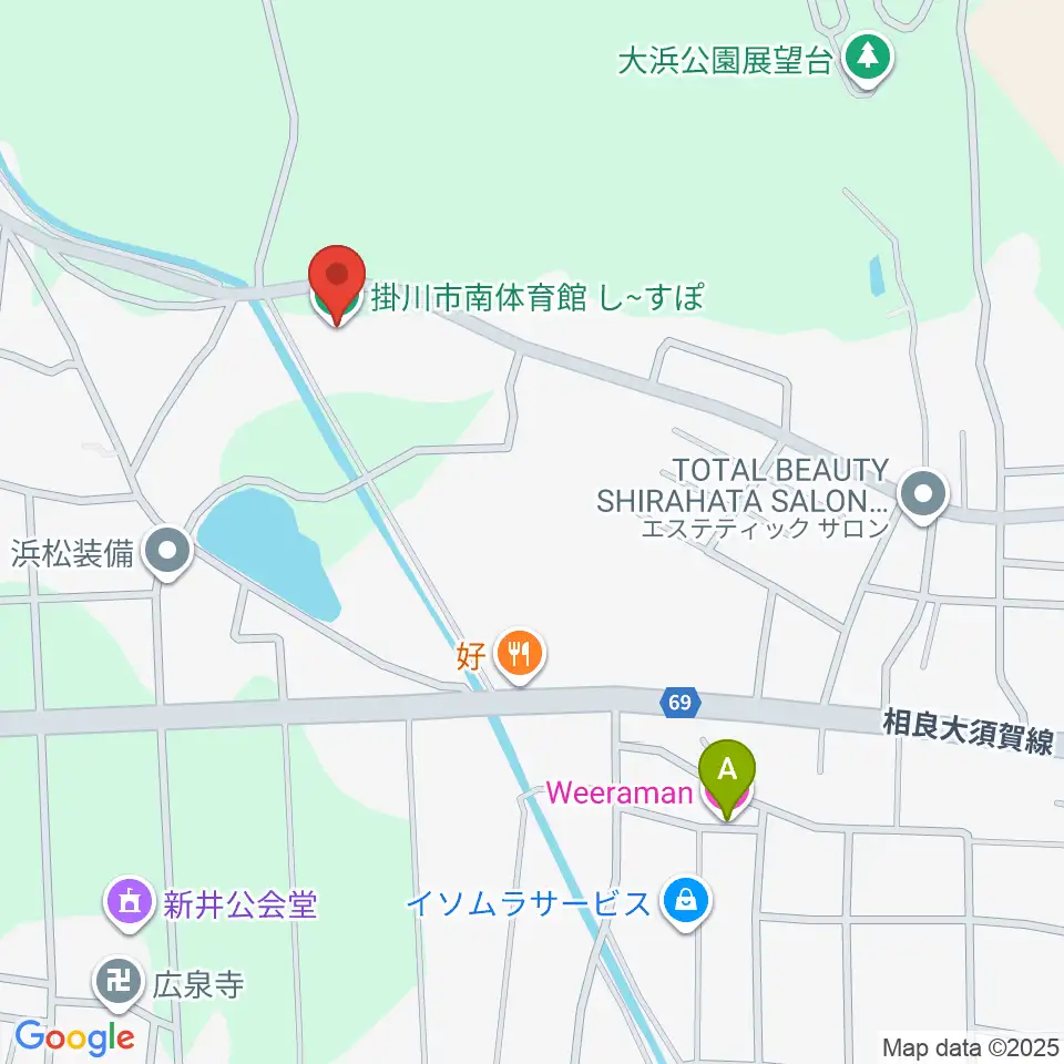 掛川市南体育館し～すぽ周辺のホテル一覧地図
