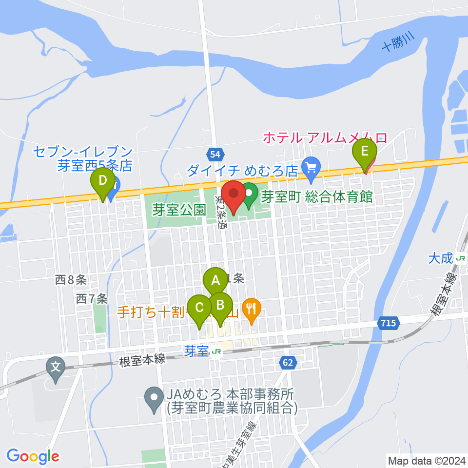 芽室町温水プール周辺のホテル一覧地図