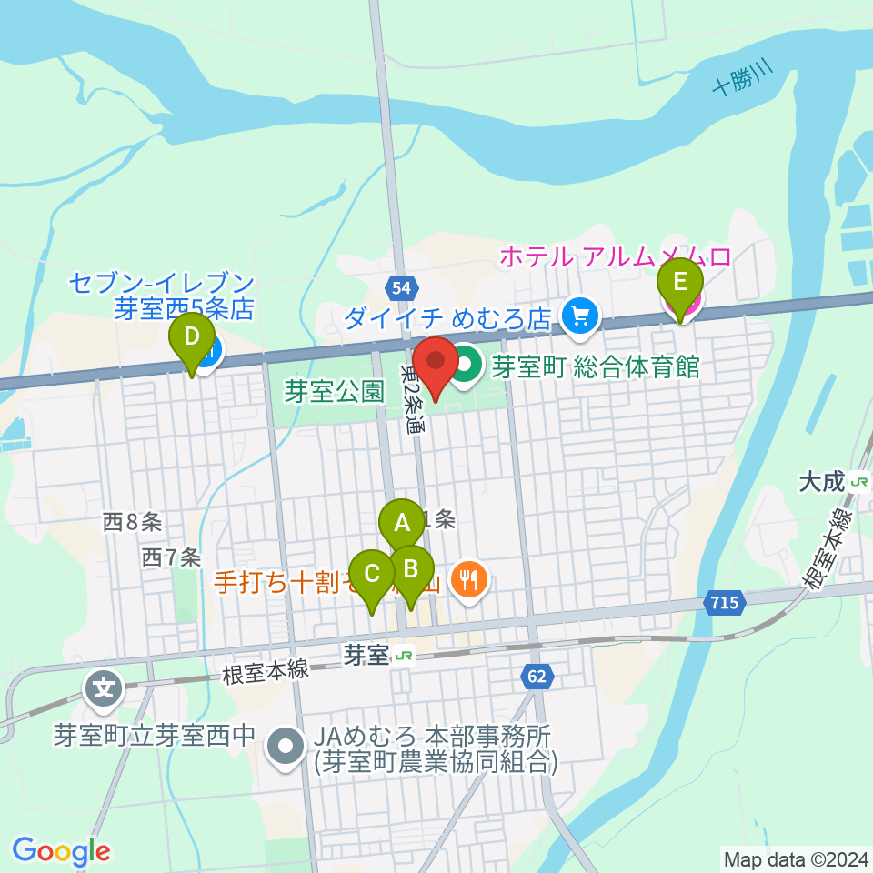 芽室町温水プール周辺のホテル一覧地図