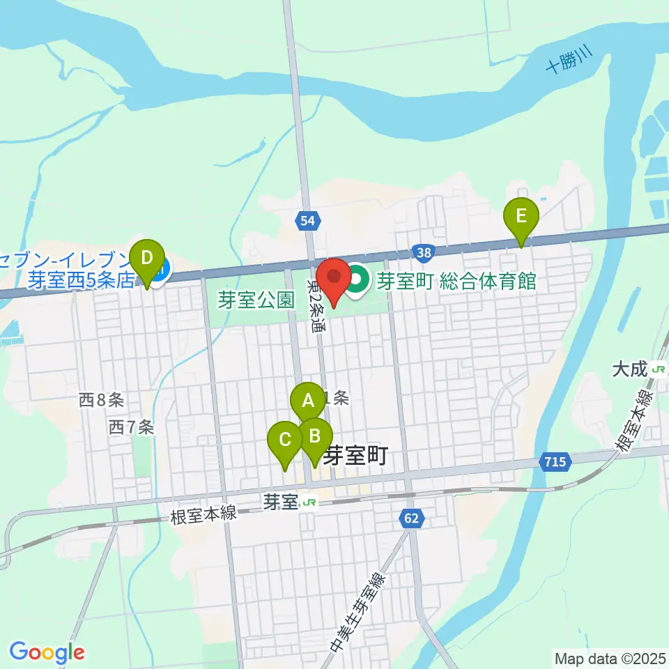 芽室町温水プール周辺のホテル一覧地図